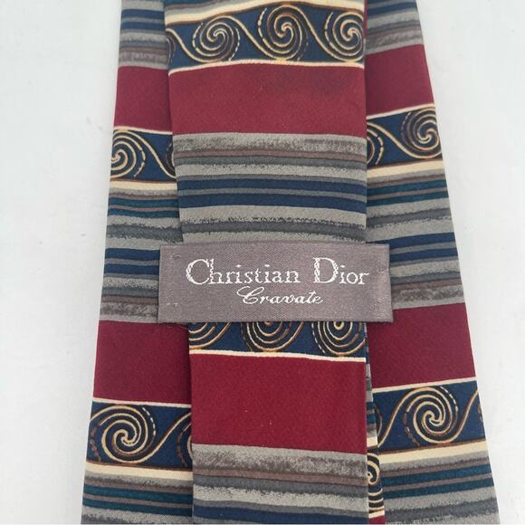 CHRISTIAN DIOR Tie Cravate Vintage Silk Blend Tie Luxury Designer Business Suit - Picture 2 of 10
